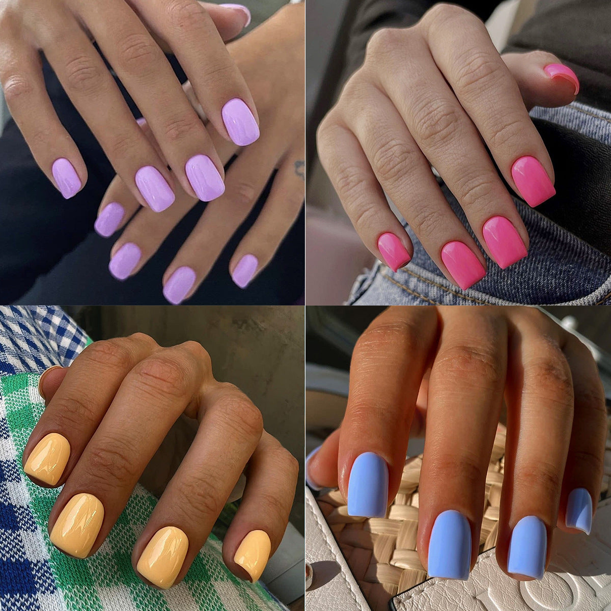 Elegantes glänzendes quadratisches Nagelset Brehn
