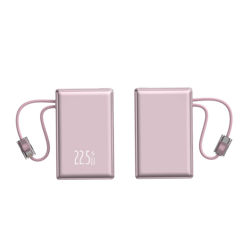 Tragbare Powerbank mit schneller Ladefunktion und integriertem Ladekabel Brehn