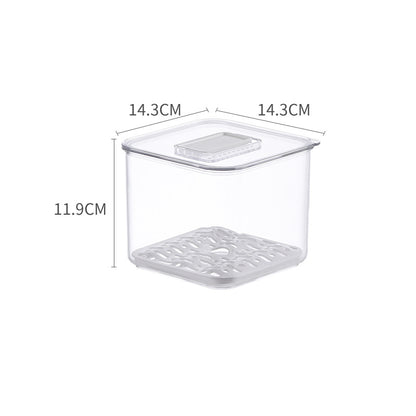 Kühlschrank-Organizer und Frischebox mit abnehmbarem Belüftungsrost und stapelbarem Design