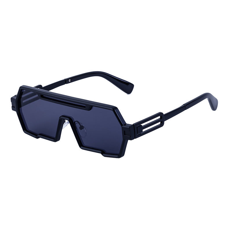 Damen modische Sonnenbrille im futuristischen Design mit breitem Rahmen Brehn