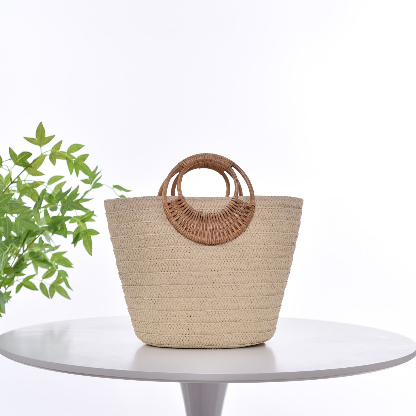 Handtasche mit Geflochtenem Griff Brehn