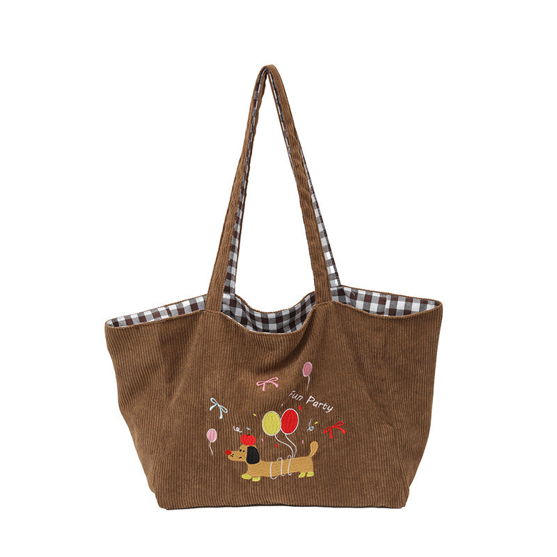 Baumwoll-Tasche mit Verspieltem Hundemotiv Brehn