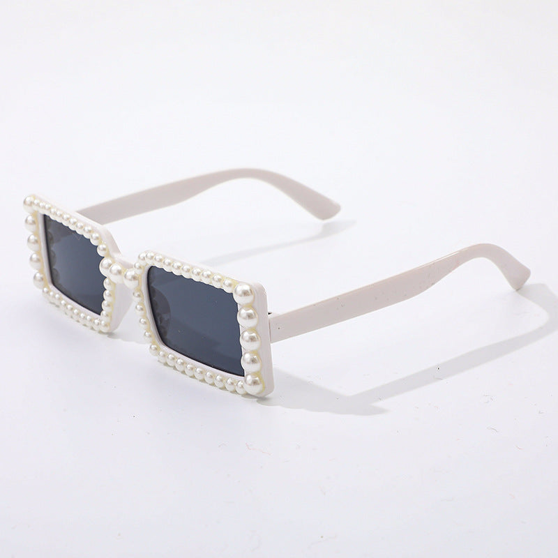 Perlenverzierte Retro-Sonnenbrille Brehn
