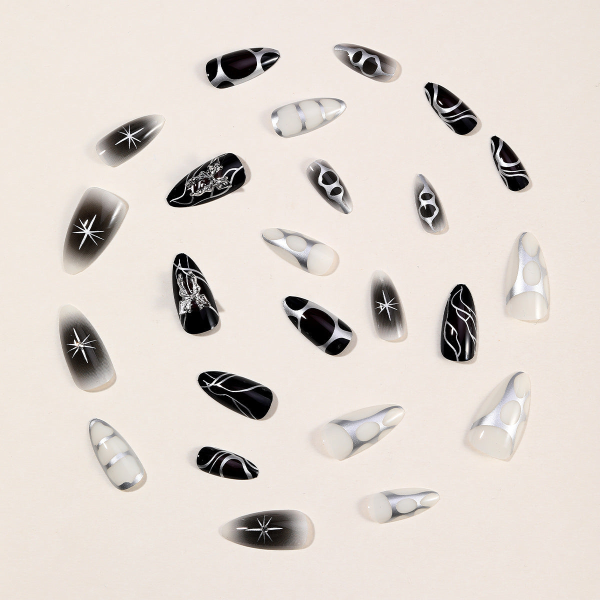 Gothic-Themen Stiletto Nagelkunst Erweiterungen Brehn