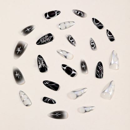 Gothic-Themen Stiletto Nagelkunst Erweiterungen Brehn