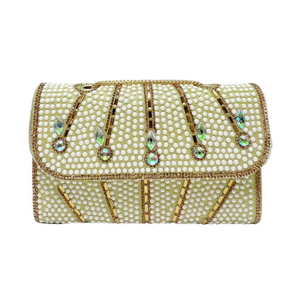 Elegante, mit Kristallen verzierte Abend-Clutch