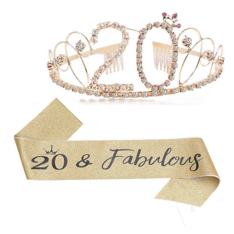 Damen Glitzernde Tiara mit festlichem "50 & Fabulous"-Design Brehn