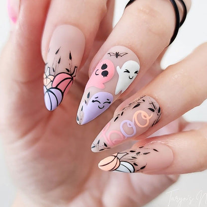 Halloween-Themen Druck-On-Nagelkunst Set