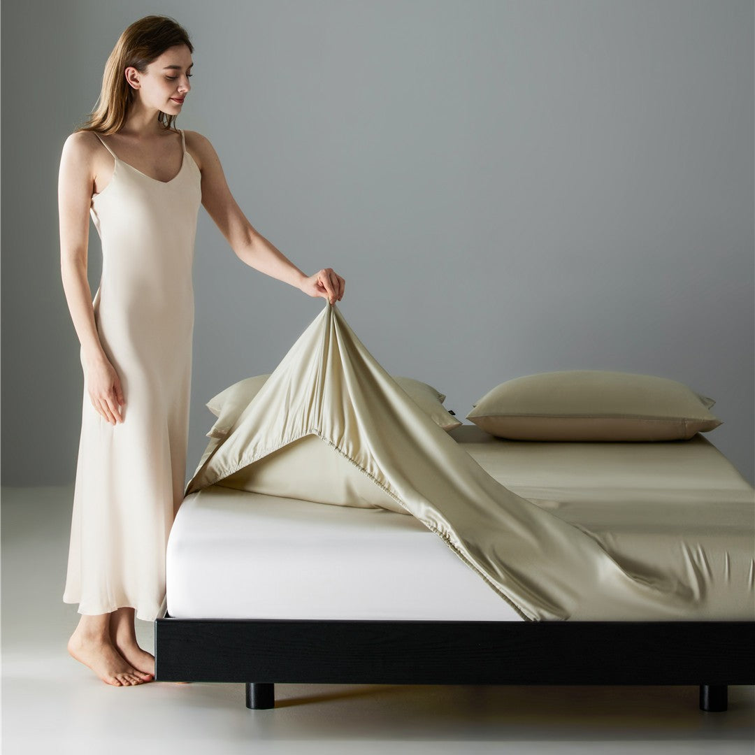 Luxuriöses Deep-Fit Kühl-Satin Spannbetttuch