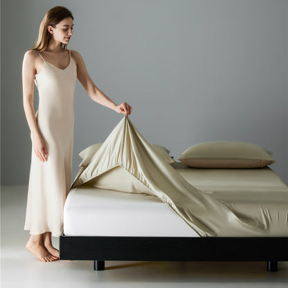 Luxuriöses Deep-Fit Kühl-Satin Spannbetttuch