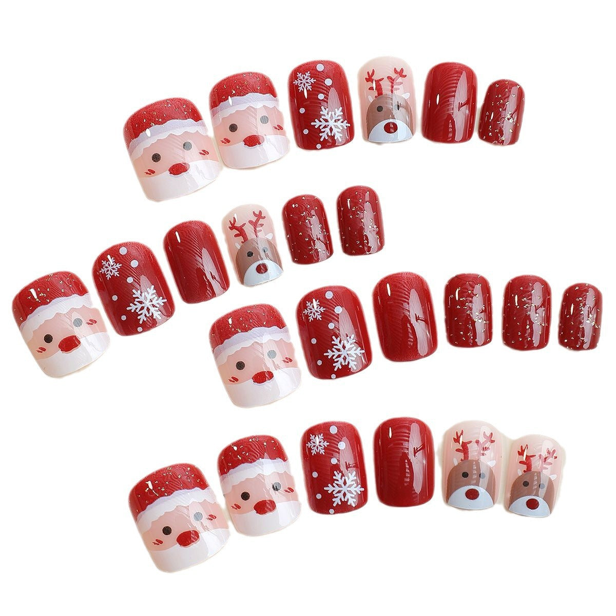 Festliches Kunstnagelset mit Weihnachtsmotiven Brehn