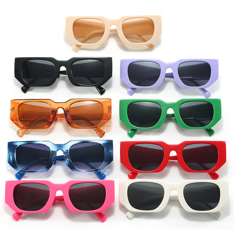 Damen geometrische Oversized-Sonnenbrille mit breitem Design Brehn