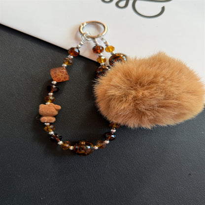 Verspielt Faux Fur Pom Pom Schlüsselanhänger Brehn