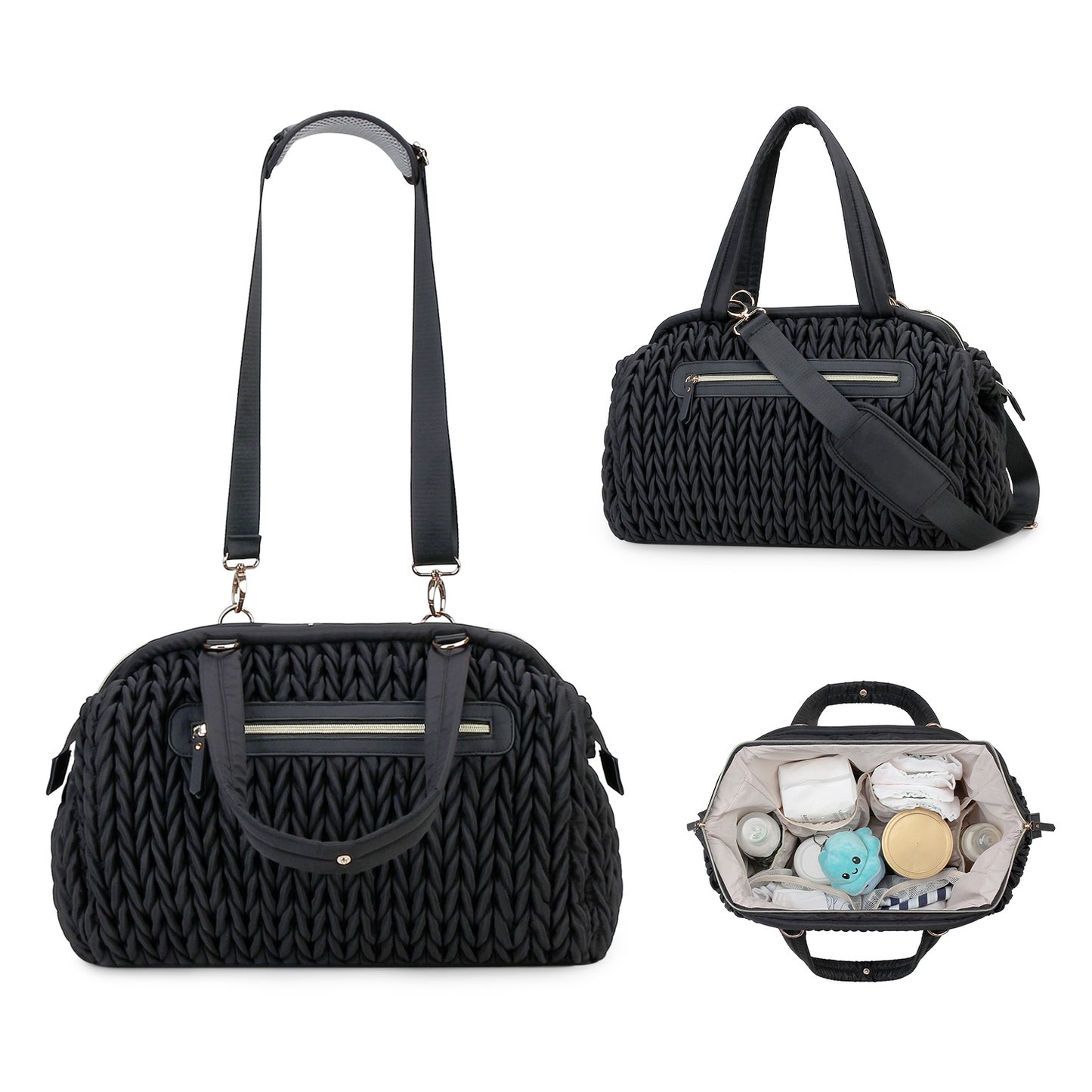 Modische Wickeltasche mit Eleganter Flechtoptik Brehn