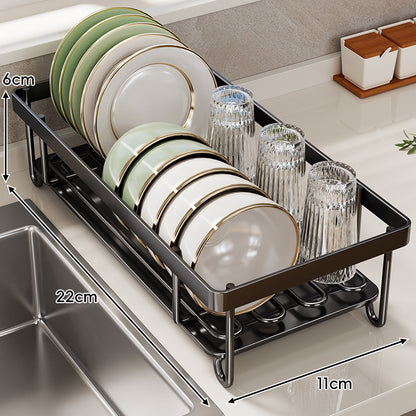 Kompakte Über-Spüle Platte und Becher Trockenregal