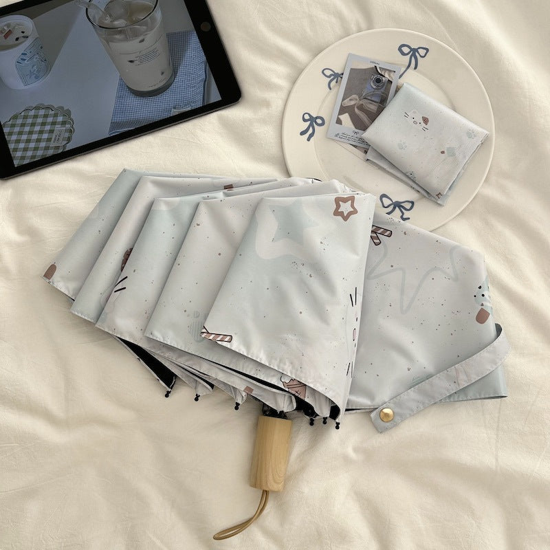 Damen handlicher Faltregenschirm mit niedlichem Motiv Brehn