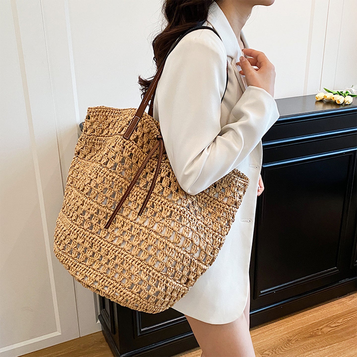 Handgewebte Makramee Strandtasche Brehn