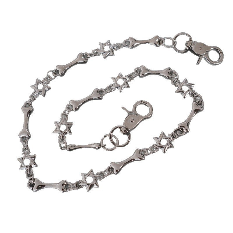 Elegante Kette mit Kreuz- und Knochenanhängern Brehn