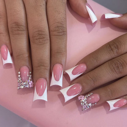 Dekorative 3D Französische Tipp Nagelkunstverlängerungen Brehn
