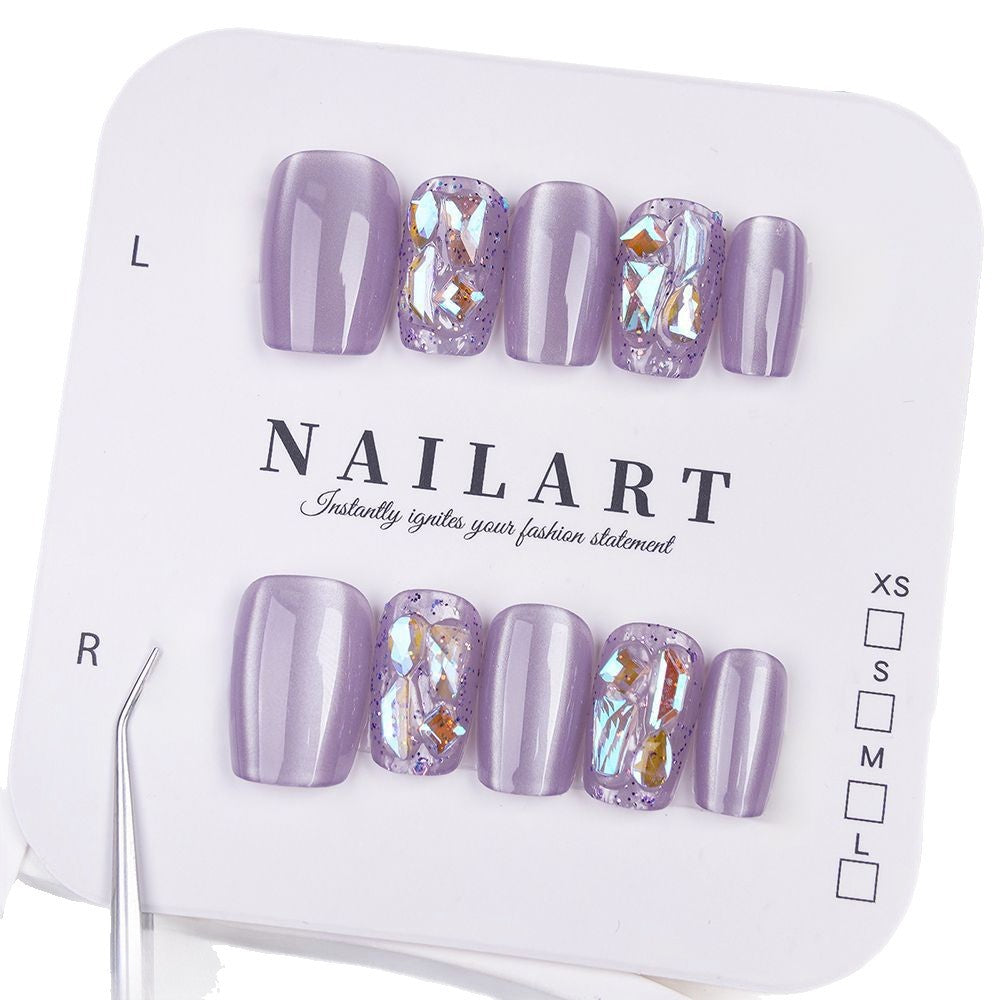 Glitzernde mit Strass verzierte Press-On Nägel Brehn