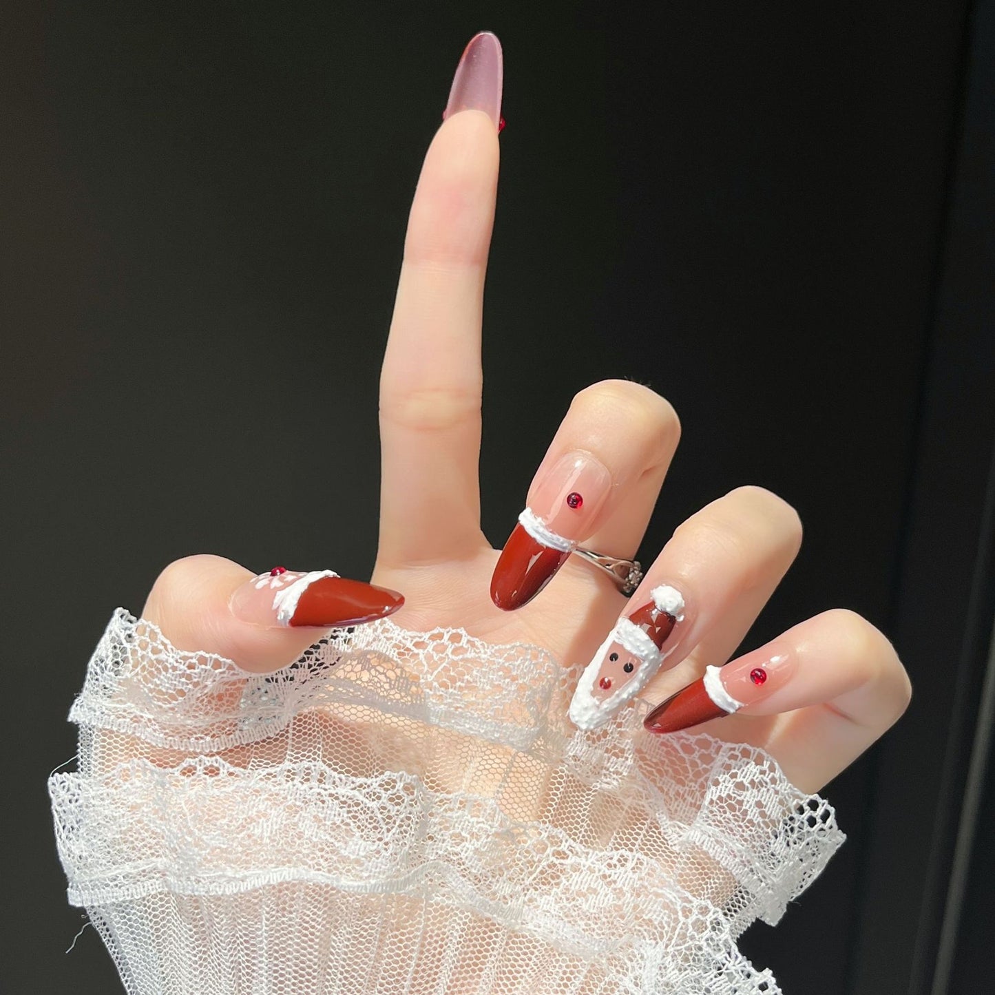 Festliche Charakter-Themen Presse-auf-Nagelkunst Brehn