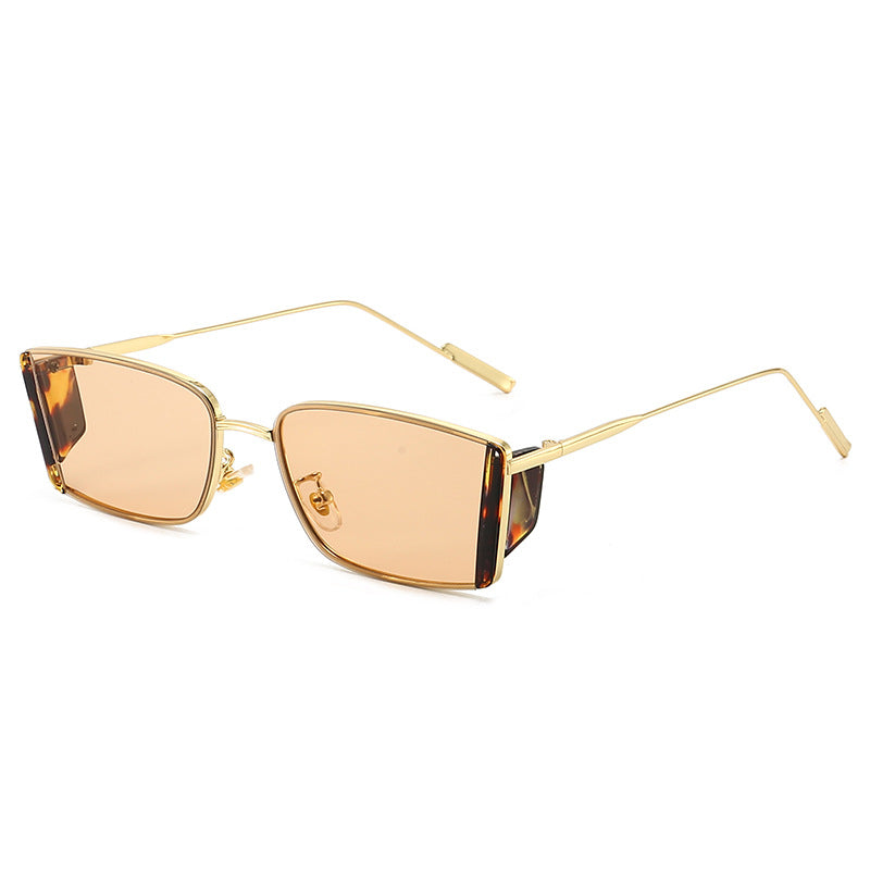 Damen elegante quadratische Sonnenbrille mit feinem Metallrahmen Brehn