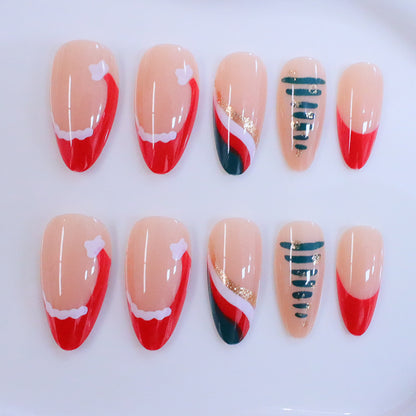 Künstlerische Feiertags-Nagelkunst-Verstärkungen Brehn