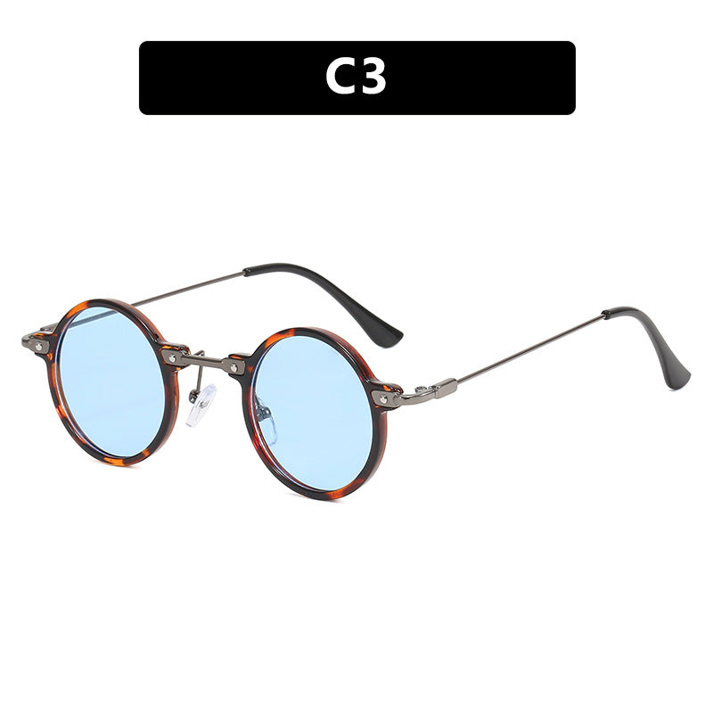 Damen modische runde Sonnenbrille mit stylischem Metallrahmen und polarisierenden Gläsern Brehn