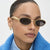 Damen modische Sonnenbrille mit ovalem Rahmen und funkelnden Details Brehn