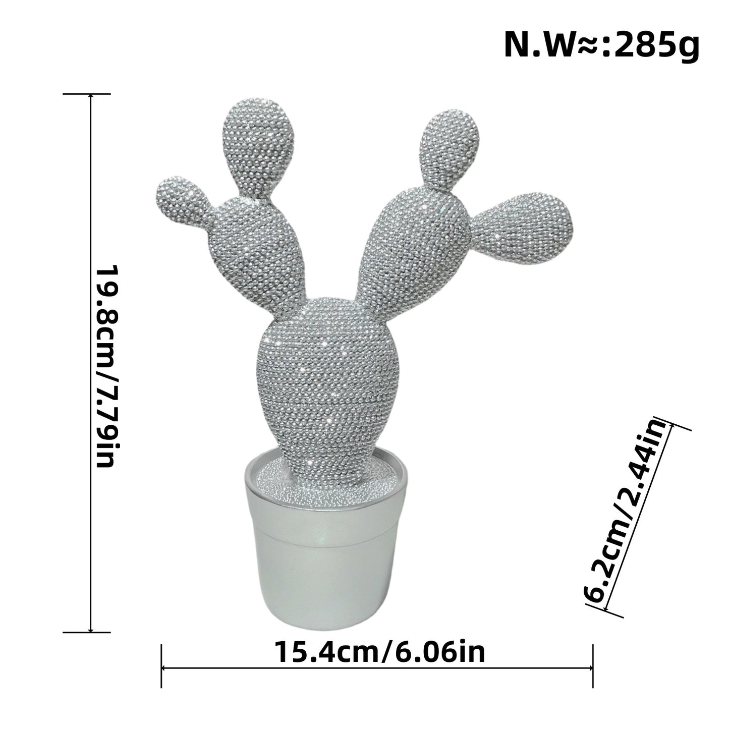 Glitzernde Kaktus Deko Figur Brehn