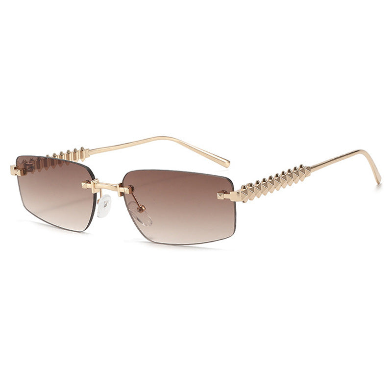 Damen quadratische Sonnenbrille mit filigranem Rahmen und luxuriösen Akzenten Brehn