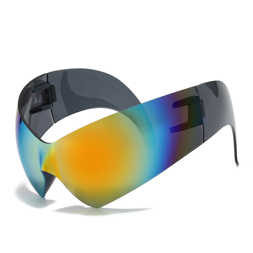 Futuristische Übergroße Shield Sonnenbrille Brehn