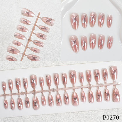 Premium Künstlerische Press-On Nagelset Brehn