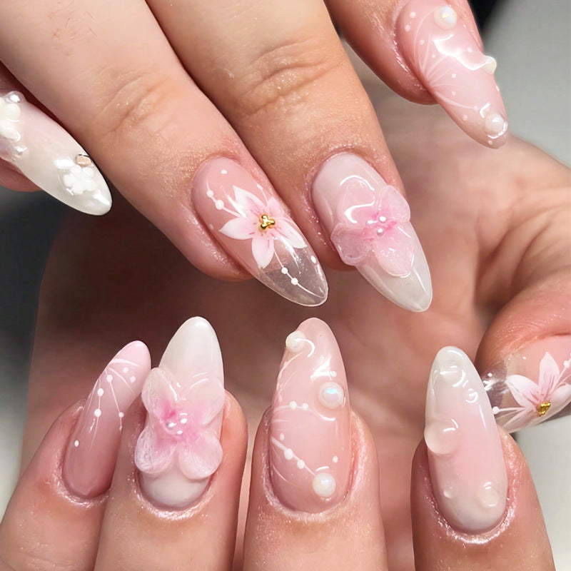 Florale Fantasie Stiletto Nagelkunst Brehn
