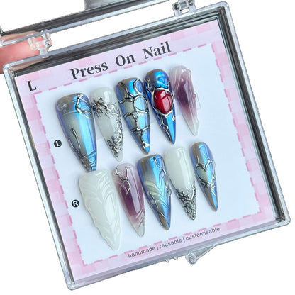 Künstlerisches Metallisches Press-On Nagelset