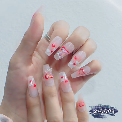 Herz-verzierte Acryl-Nagelkunst-Set