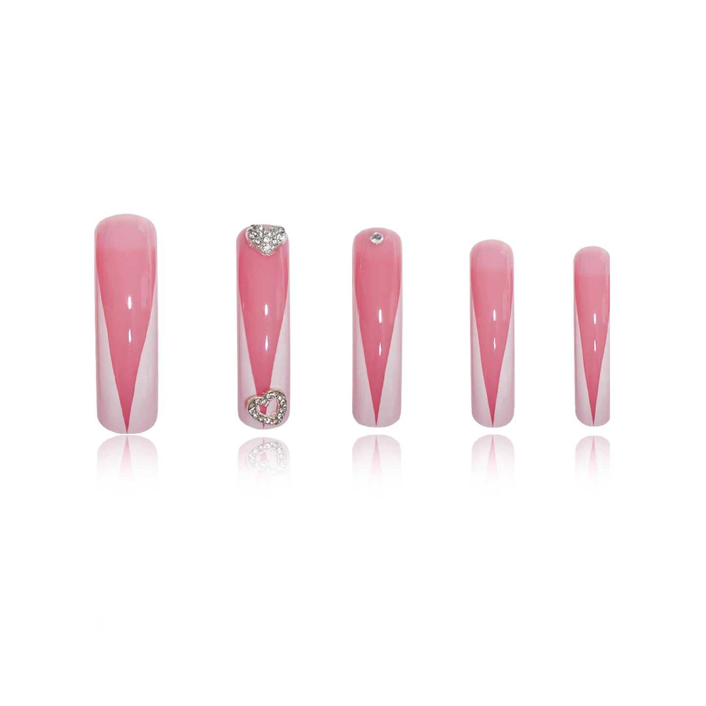 Elegantes Skulptiertes Press-On Nagelset Brehn