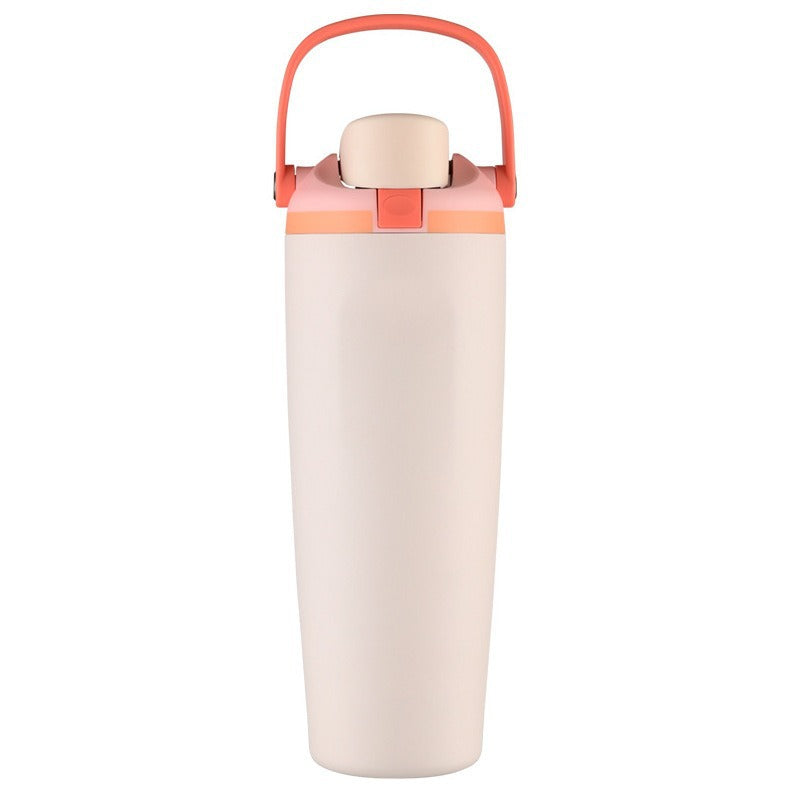 Unisex nan doppelwandige Vakuum-Trinkflasche aus Edelstahl mit Einhand-Klickverschluss und Tragegriff Brehn
