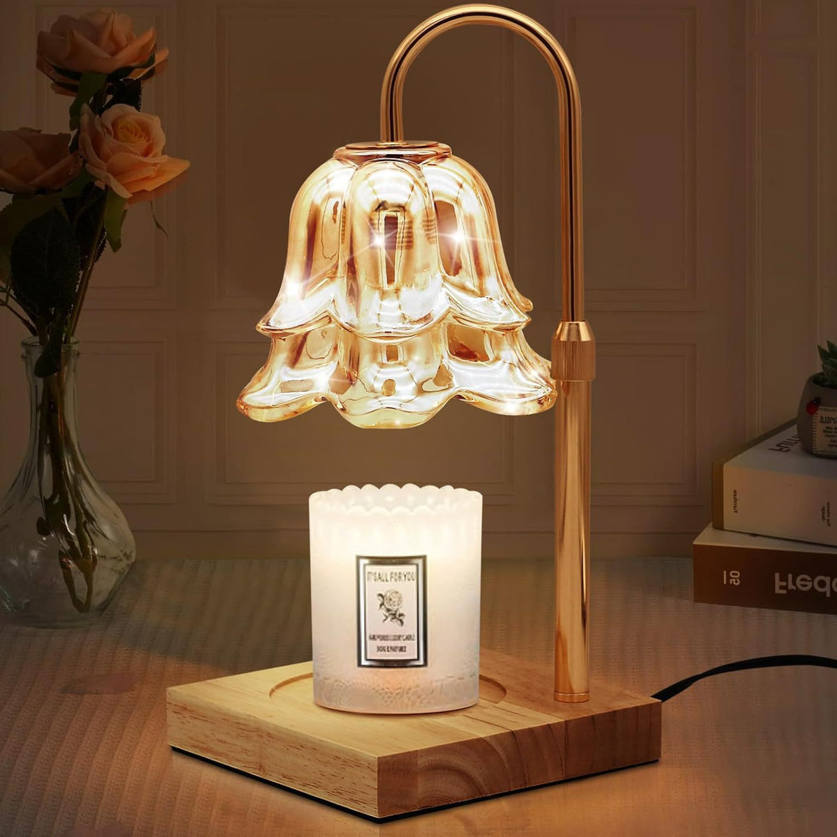 Vintage-inspirierte Glas-Tischlampe