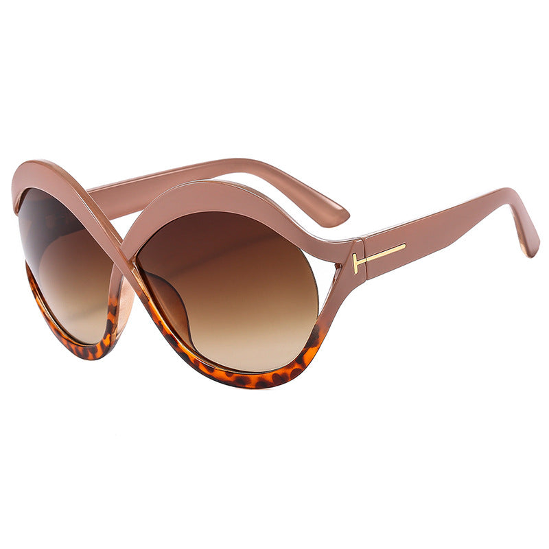 Damen extravagante Cat-Eye Sonnenbrille mit geschwungenem Rahmen Brehn