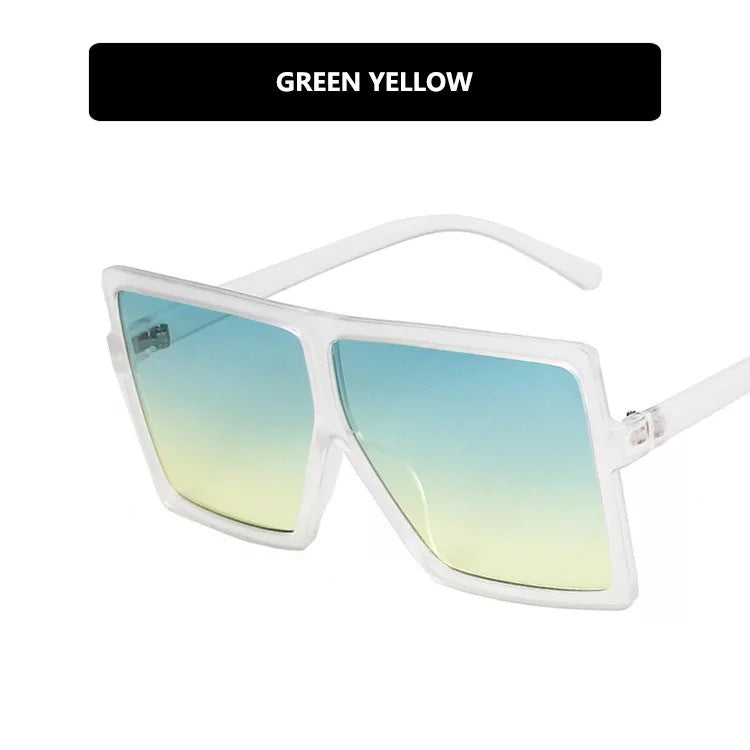 Damen moderne oversized Sonnenbrille mit transparentem Rahmen und stilvollen Gläsern Brehn