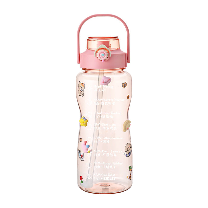 Damen Trinkflasche mit integrierter Zeitmarkierung und praktischem Tragegriff Brehn