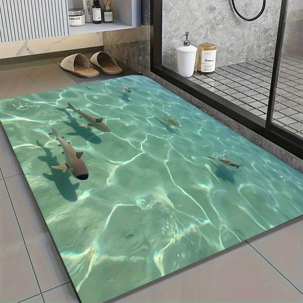 Künstlerisches Delfin Design Badmatte Brehn
