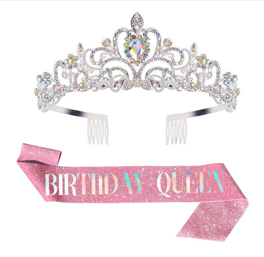 Damen Festliche Tiara mit schimmernden Strasssteinen Brehn