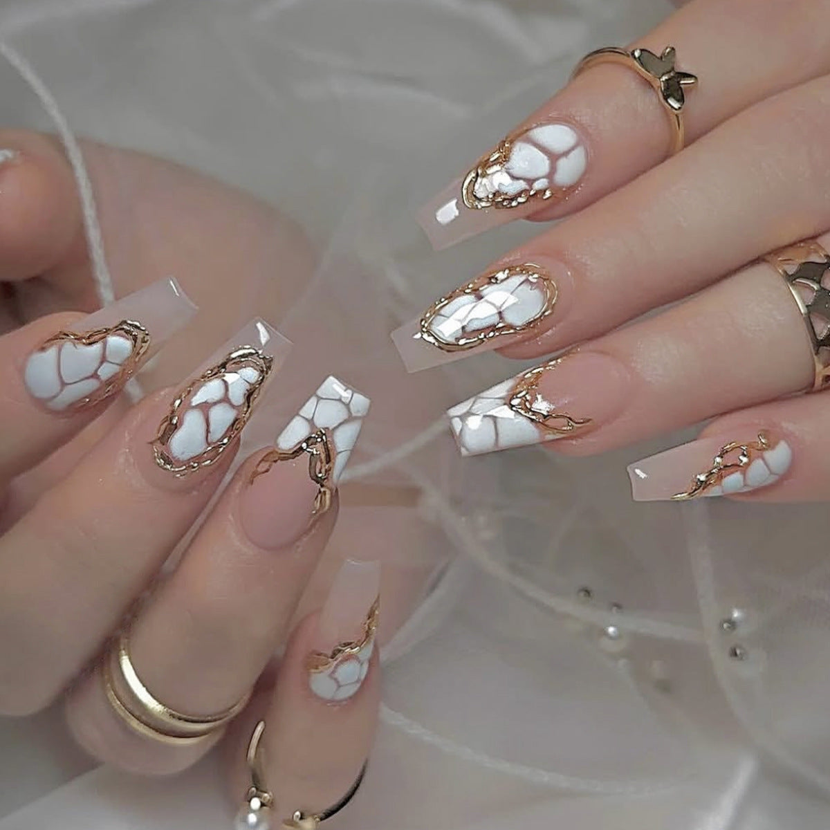 Marmor Effekt Stiletto Nagel Kunst Erweiterungen Brehn