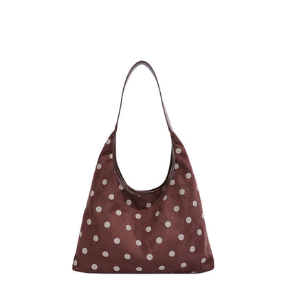 Polka Dot Wildleder Einkaufstasche