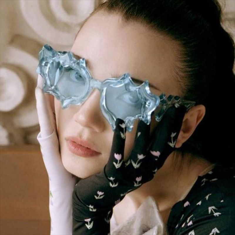 Damen außergewöhnliche Fashion-Sonnenbrille im kreativen Design Brehn