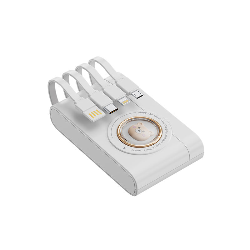 Tragbare Powerbank mit integriertem Kabelsystem und innovativer Ladefunktionen Brehn
