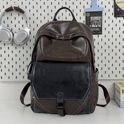 Stylischer Mehrfachfach-Leder-Laptop-Rucksack Brehn