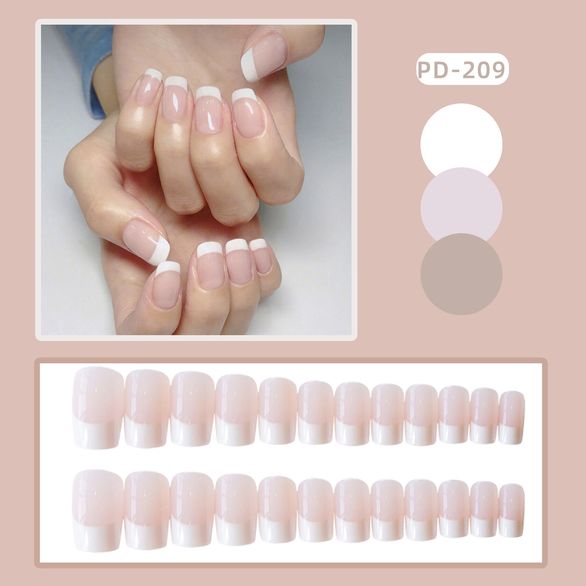 Premium French Tip Press-On Nail Art Brehn